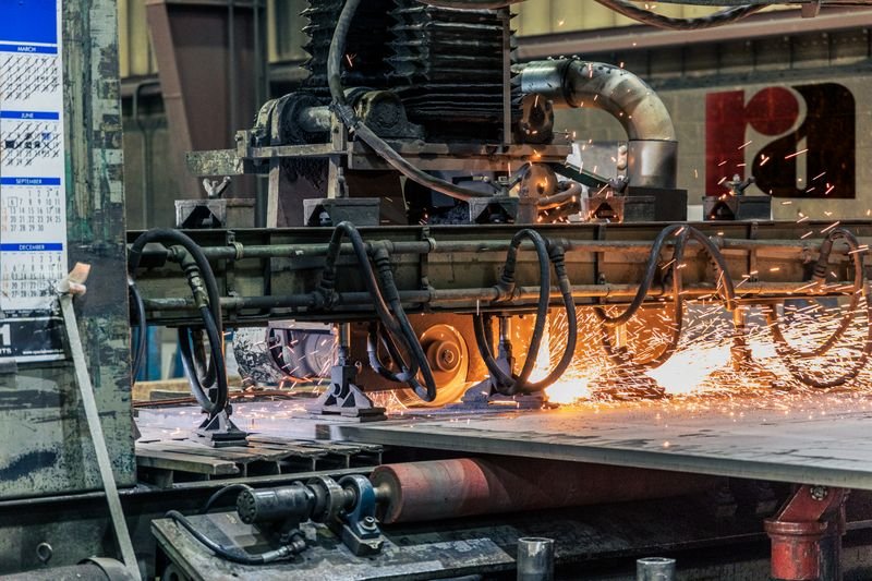 Machining in progress
